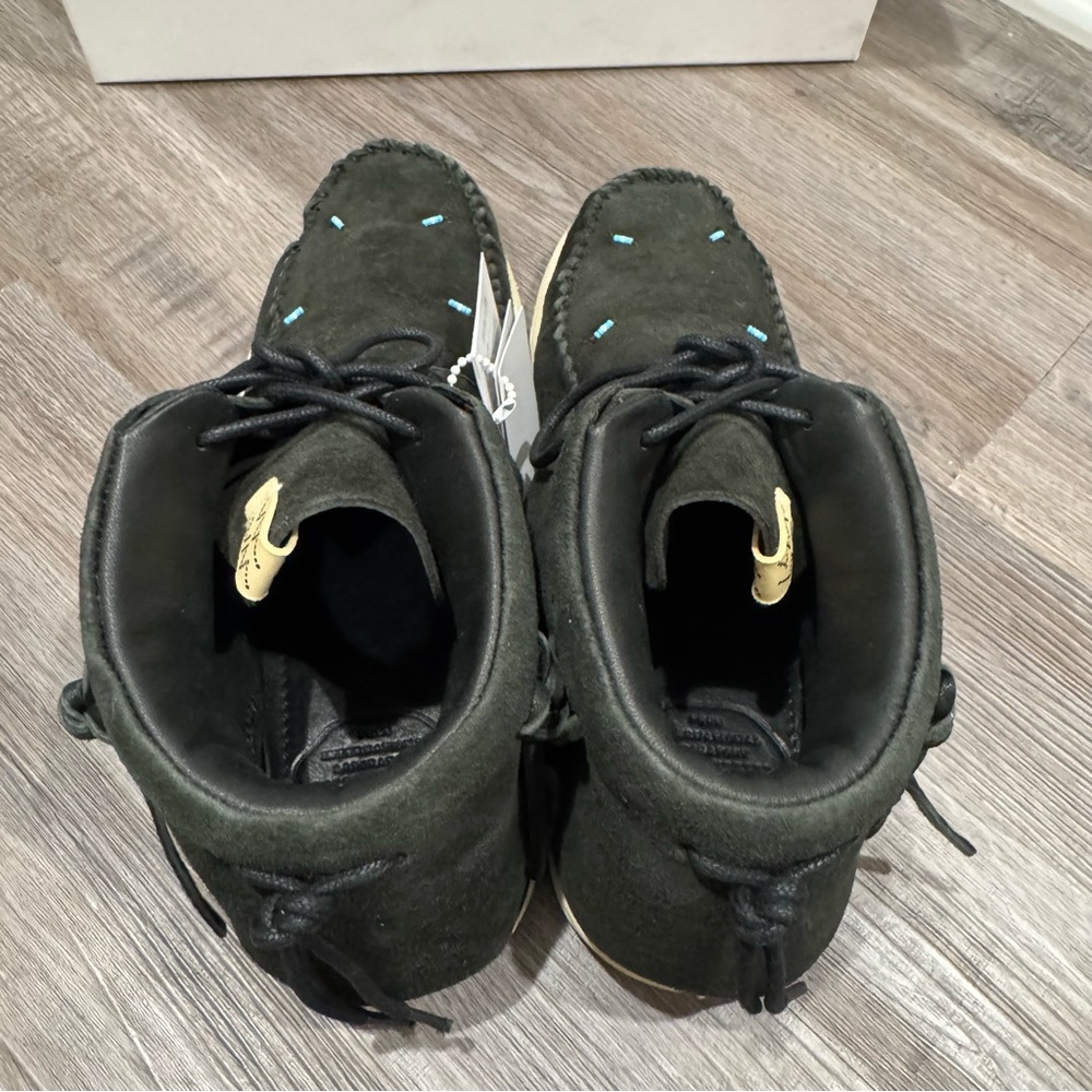 Visvim Lhamo Folk Black Suede Slip On Moccasin Loafers - Picture 7 of 16